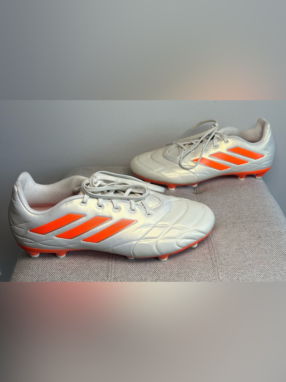 Adidas Men’s Copa Pure.3 FG Soccer Cleats Size 9.5 Off White Team Solar Orange
